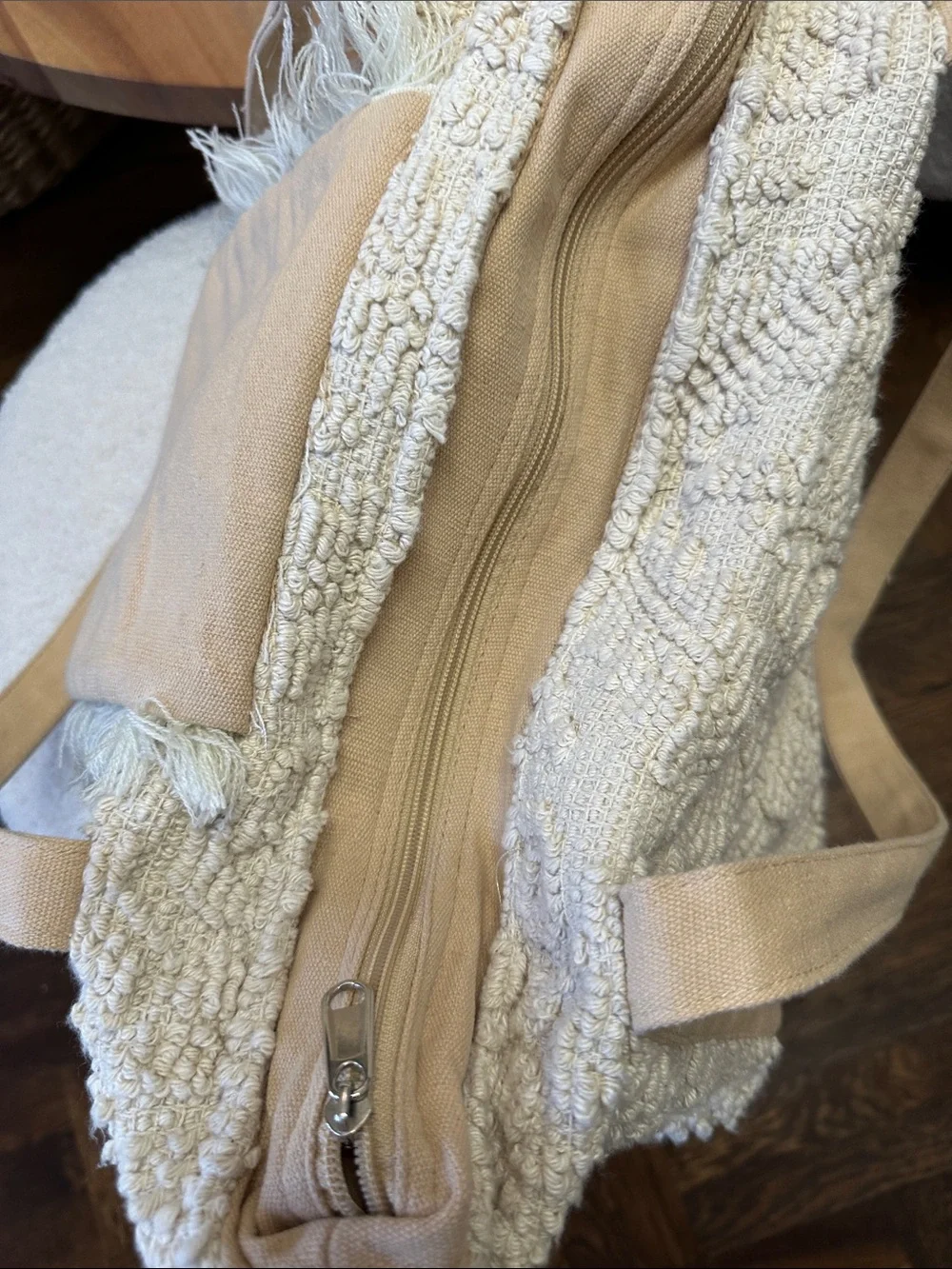 Boho Sequin Fringe Tote Bag - Beige Women’s Shoulder Tote